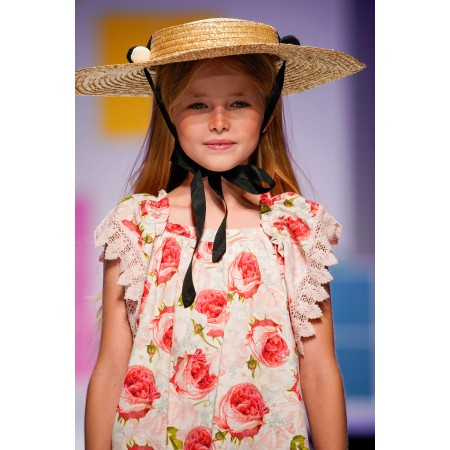 Vestido peônias com renda rosa Vestido peônias com renda rosa