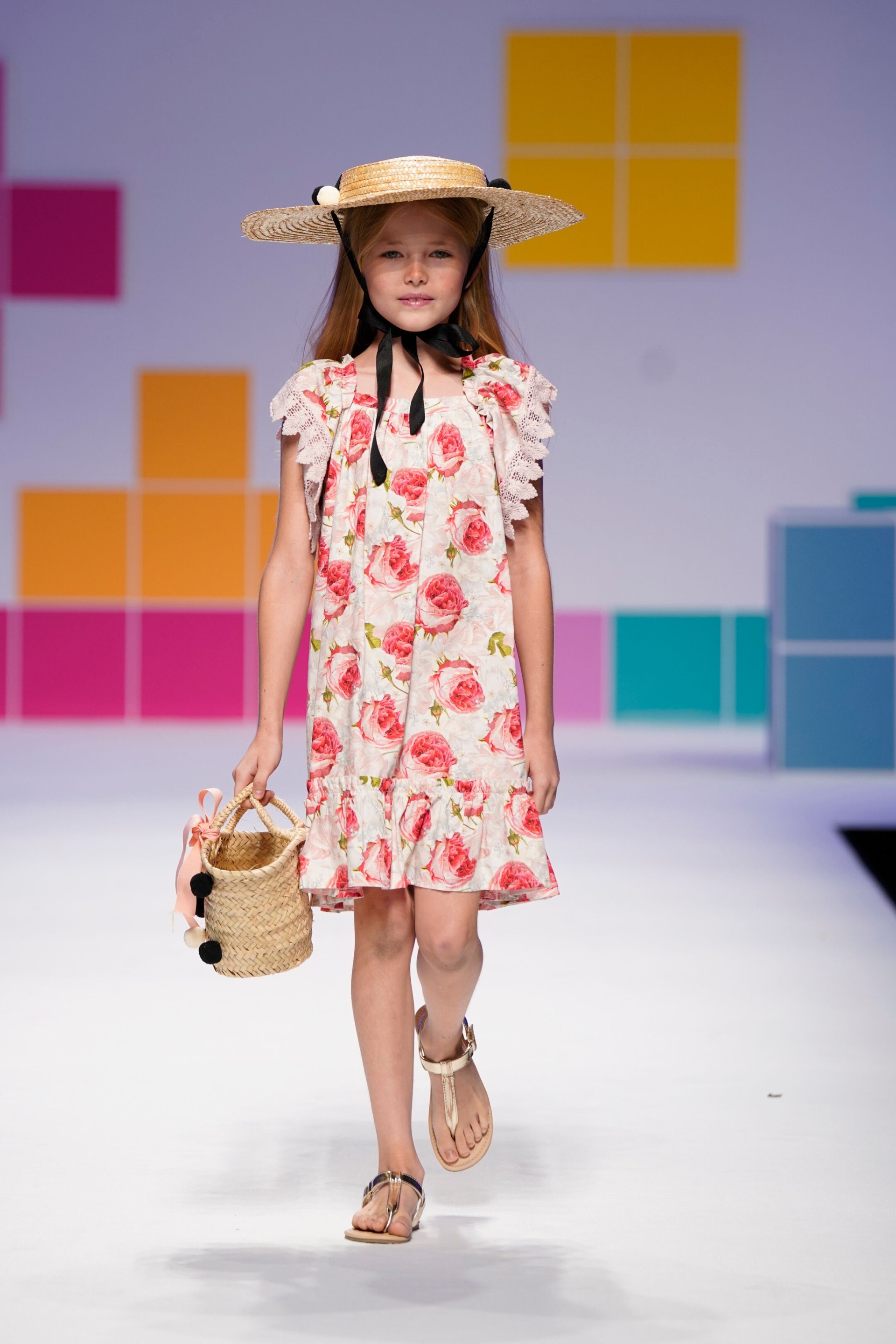 Peony dress with pink lace