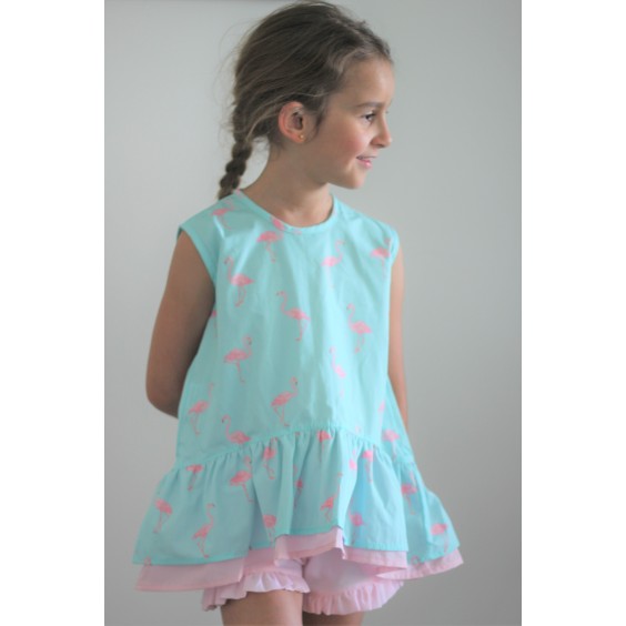 Flamingos bow tunic