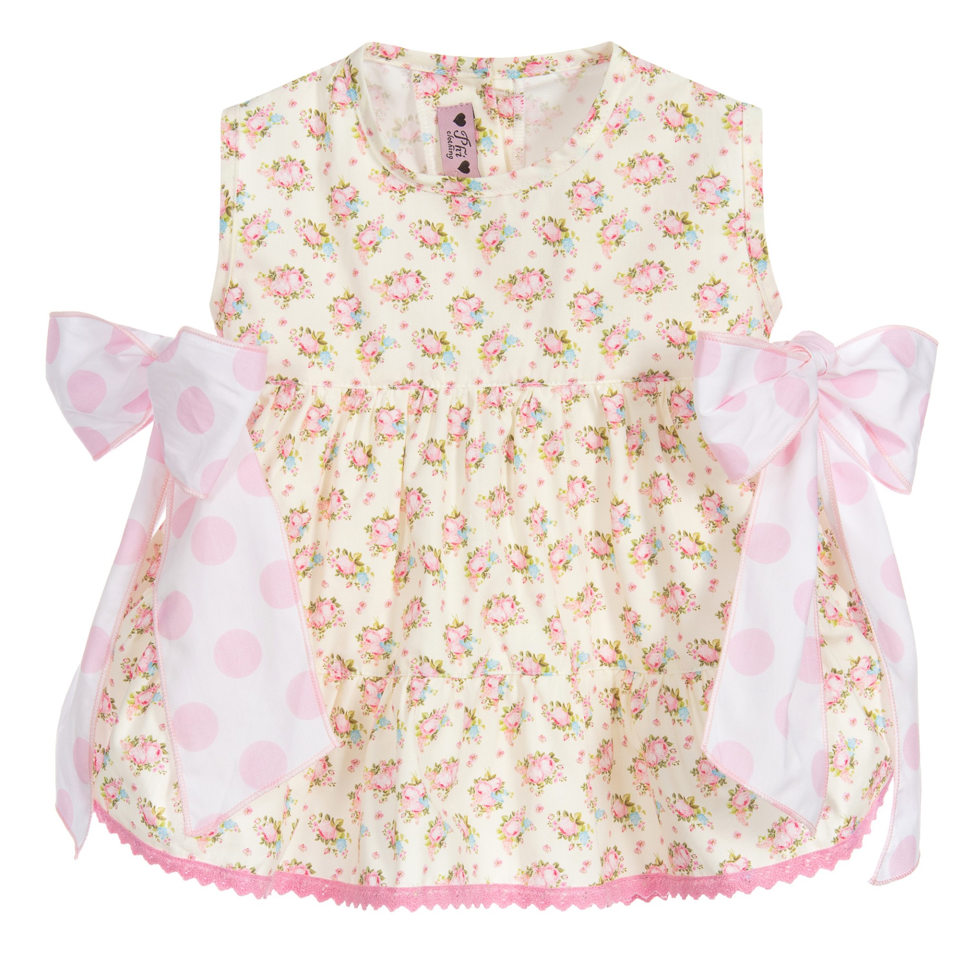 Yellow flowers 2 bows tunic