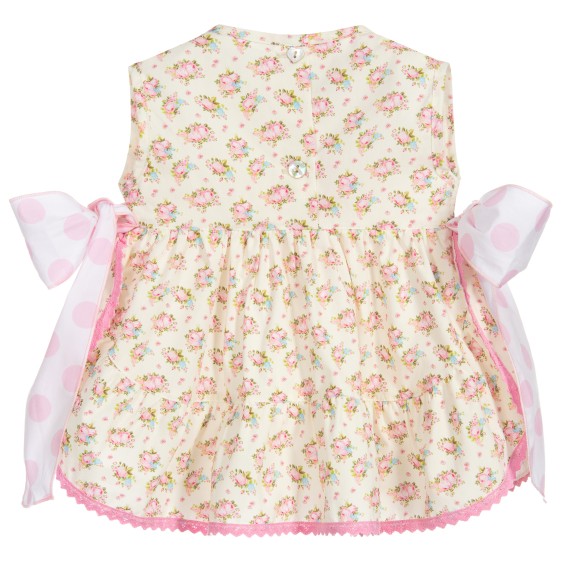 Tnica flores fundo amarelo com dois laos