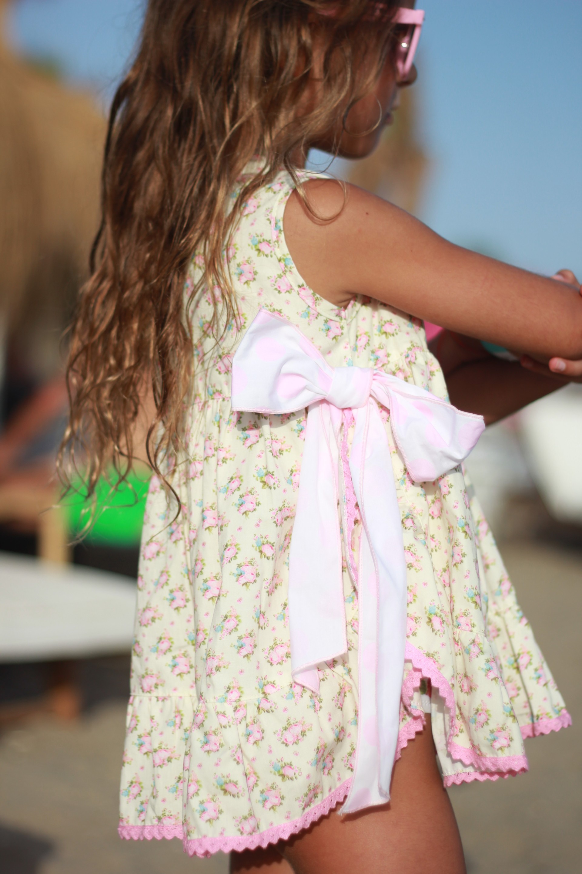 Yellow flowers 2 bows tunic