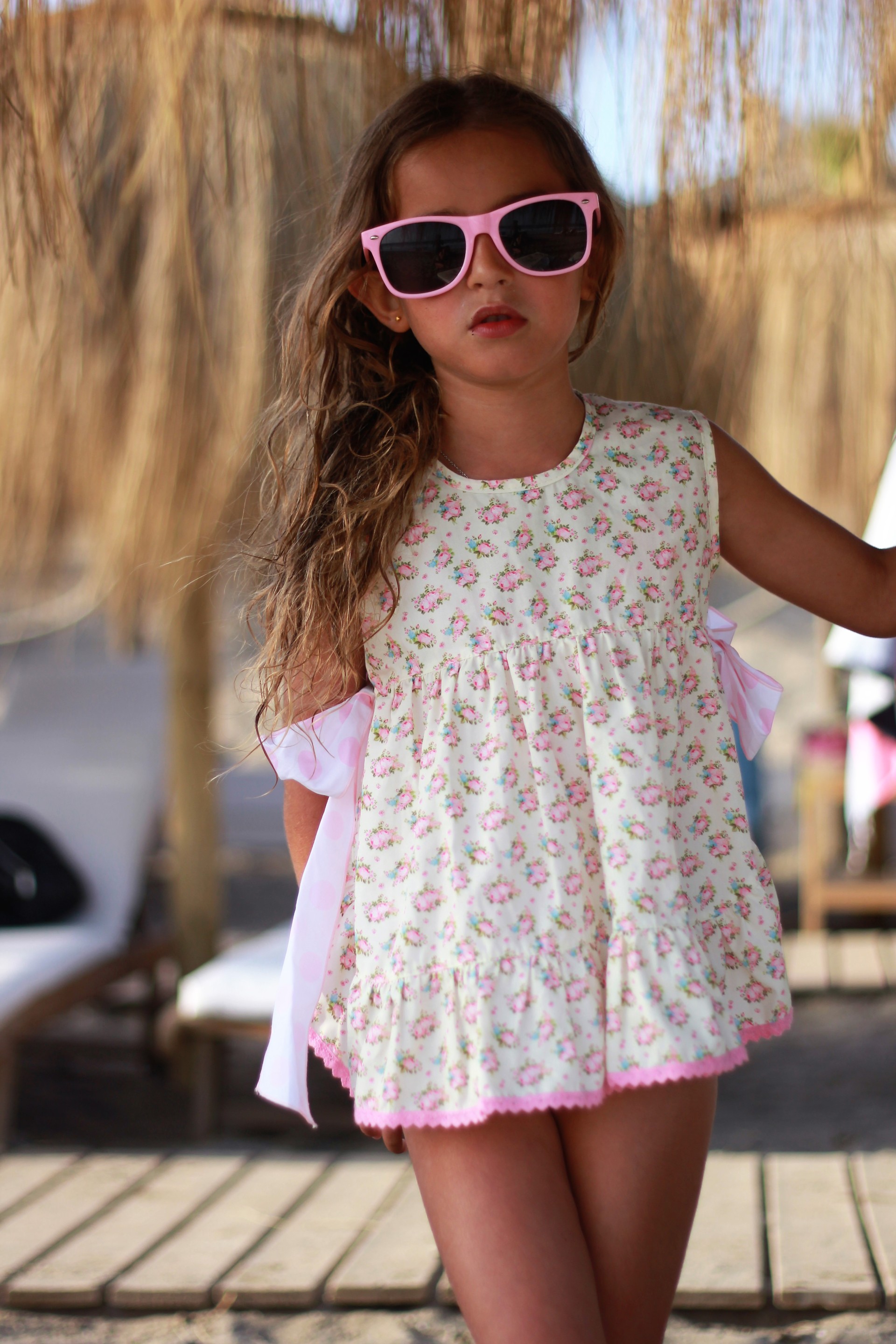 Yellow flowers 2 bows tunic