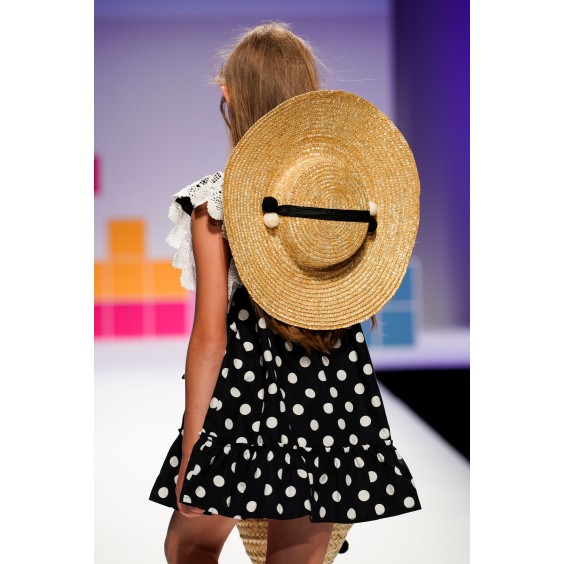 Vestido bolas fundo preto