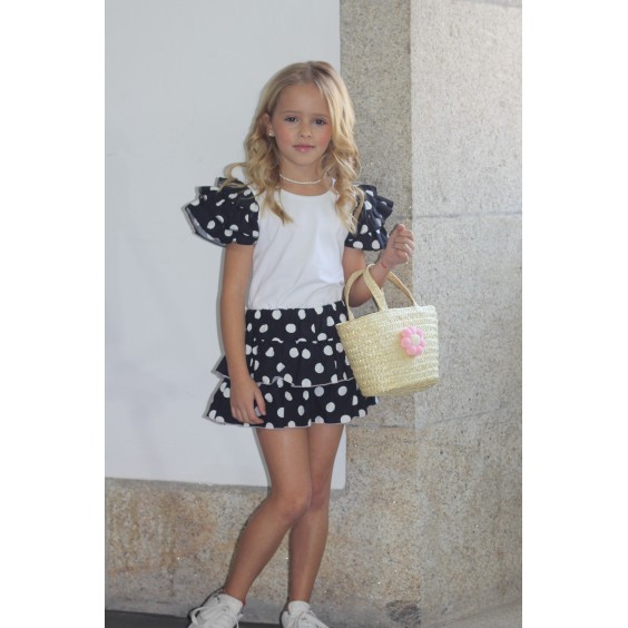 White dots Skirt