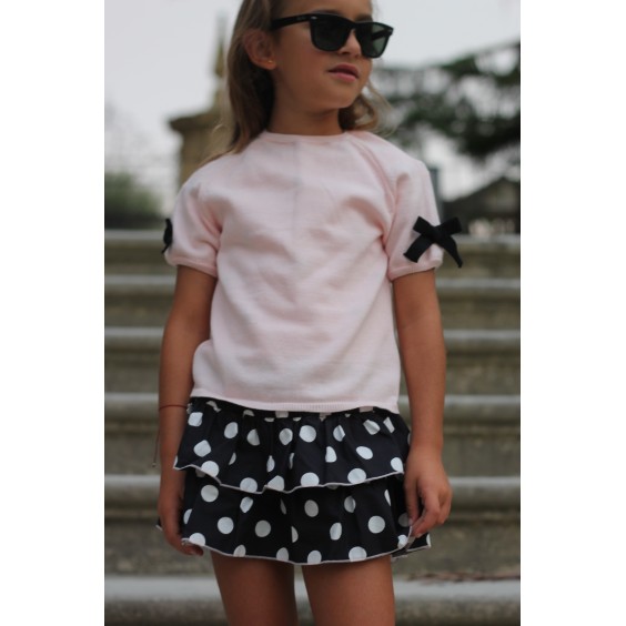 Jupe noire  pois blancs