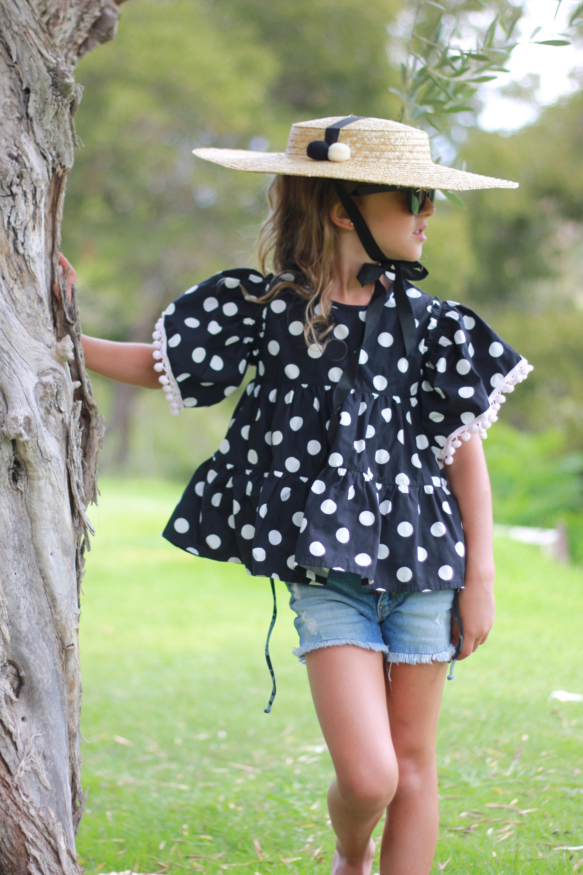 White dots Tunic