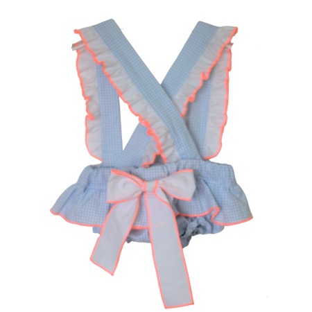 Blue Vichy  bloomer with straps