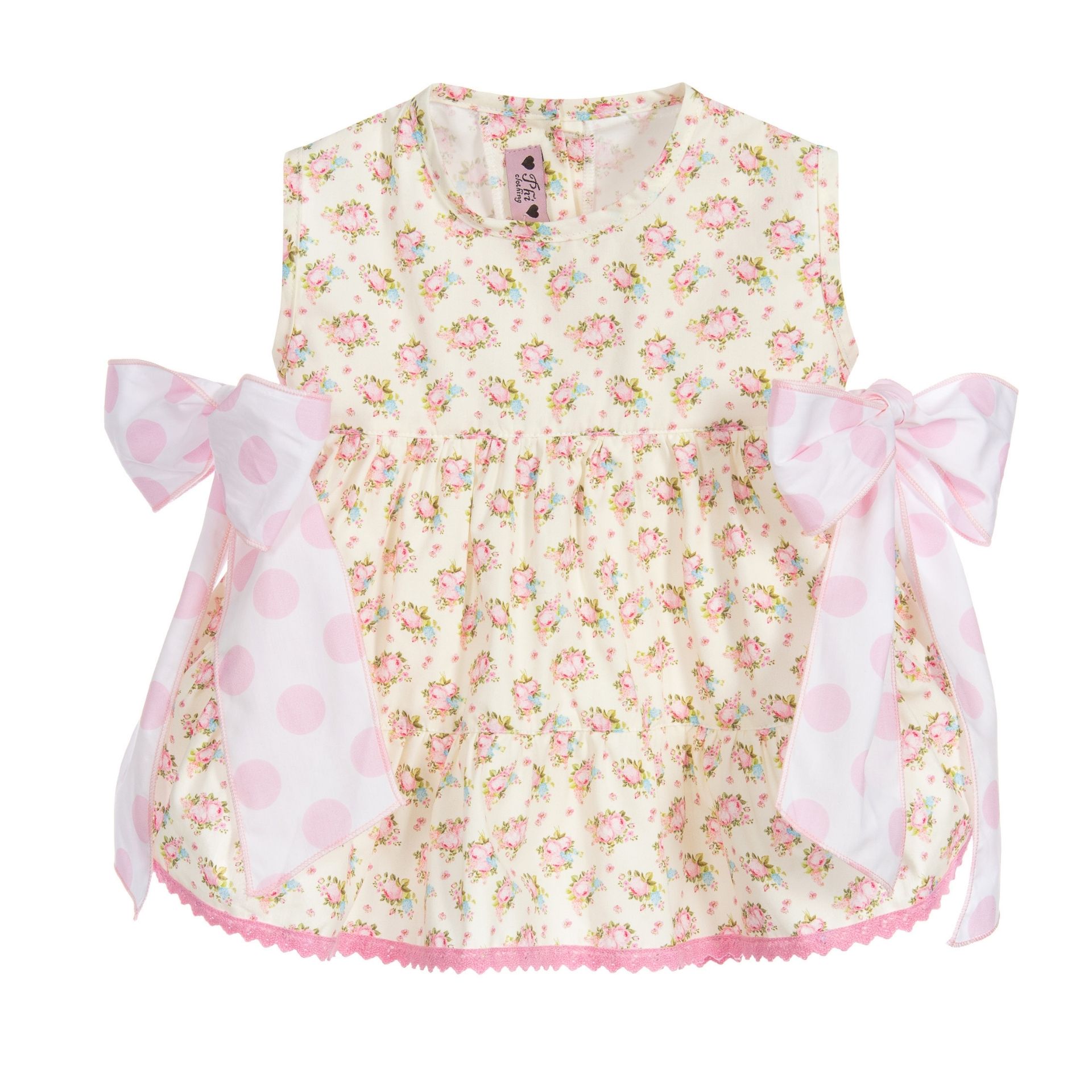 Yellow flowers 2 bows tunic