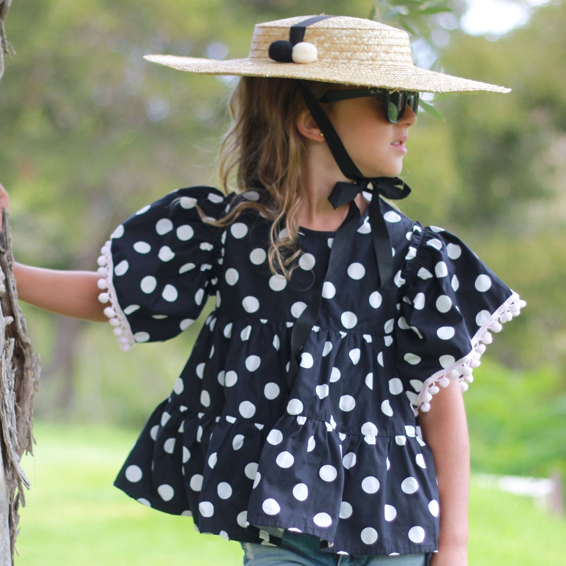White dots Tunic