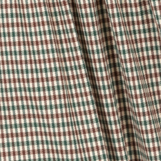 Vestido vichy castanho e verde