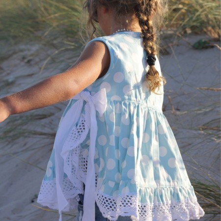 Tunica azul bolas 2 laços Tunica azul bolas 2 laços