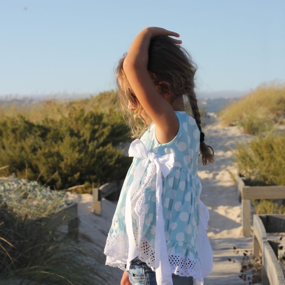 Tunica azul bolas 2 la�os