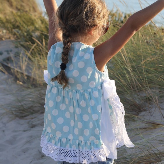 Tunica azul bolas 2 la�os