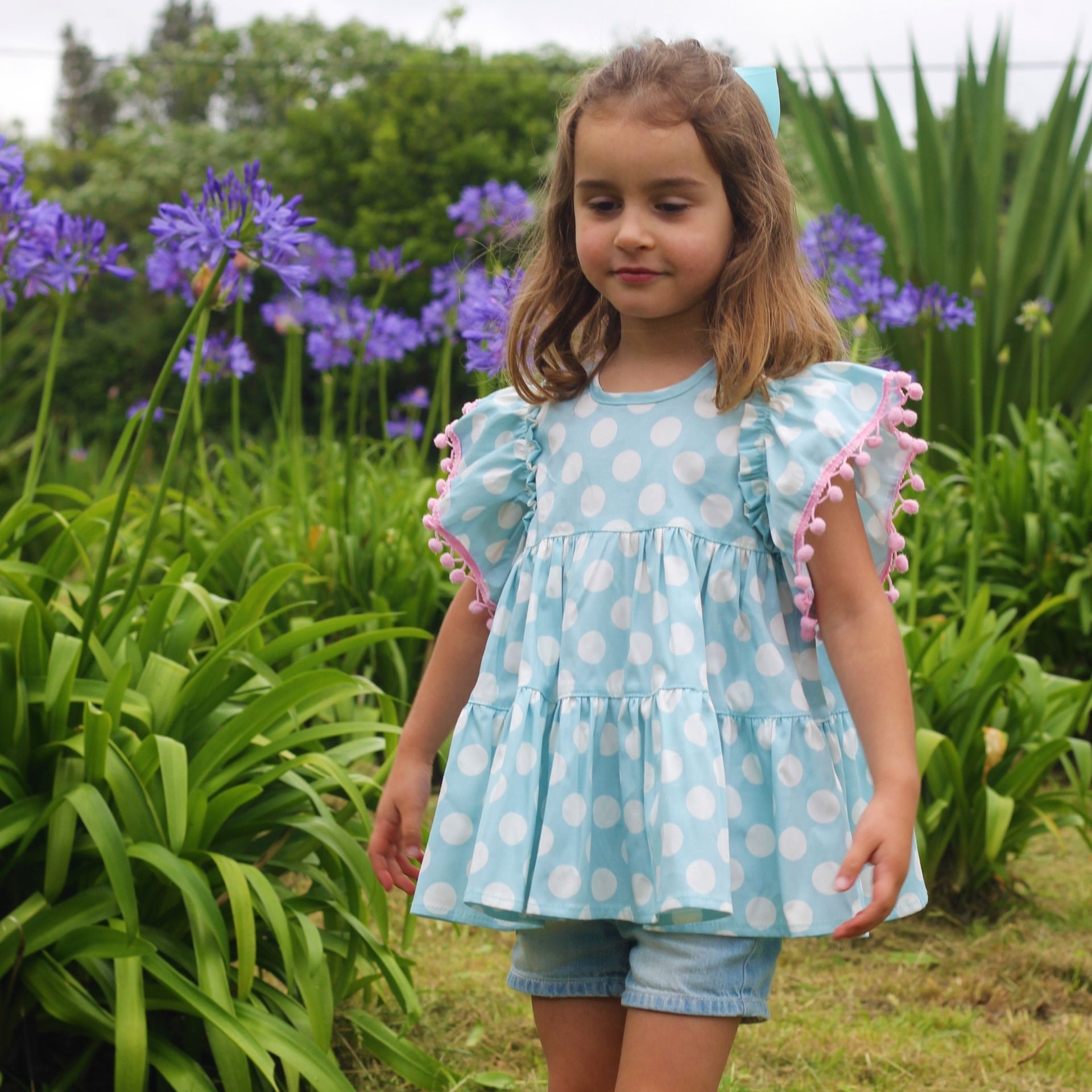 Dots tunic with pompom
