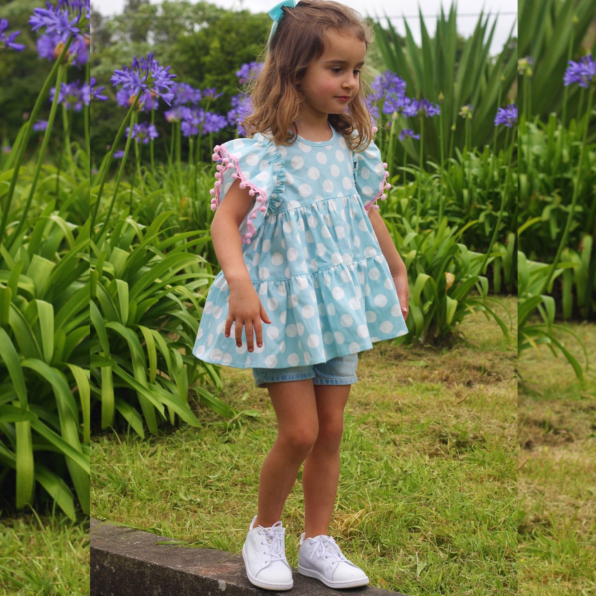 Dots tunic with pompom