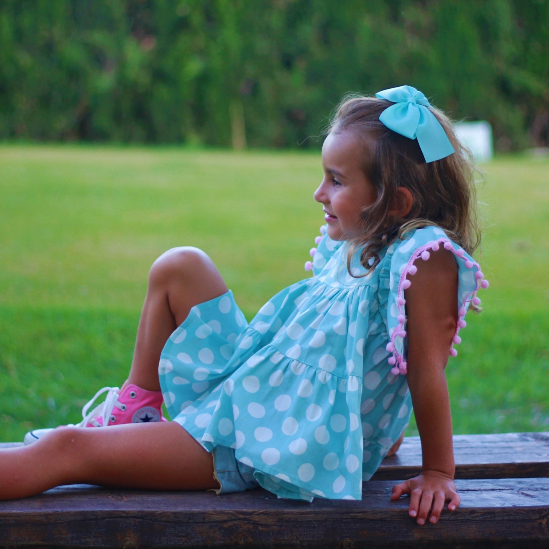 Dots tunic with pompom