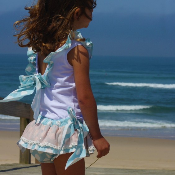 Blue dots 2 frill bloomer