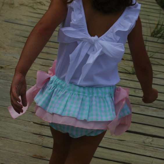 Green vichy 2 frill bloomer Green vichy 2 frill bloomer