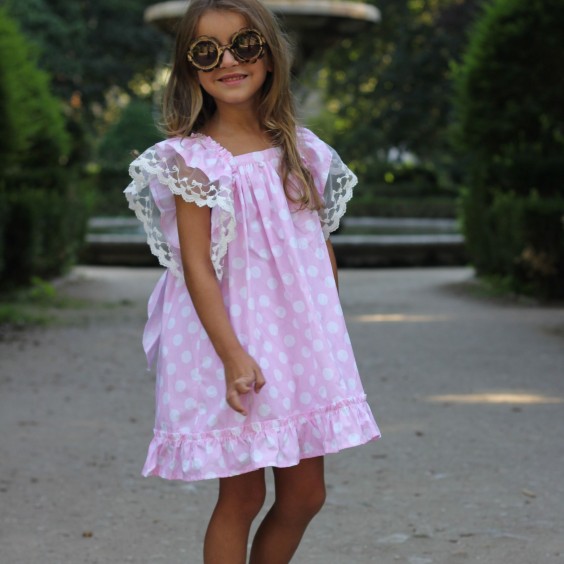 Dots Dress with Lace