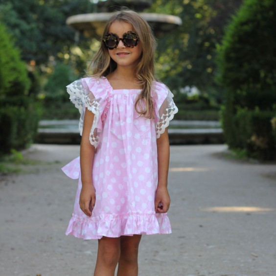 Dots Dress with Lace