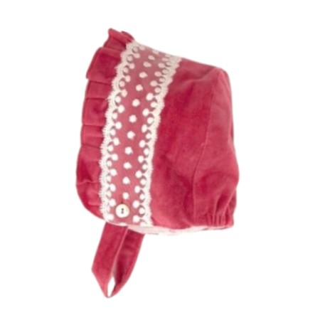 Old Pink Velvet Bonnet