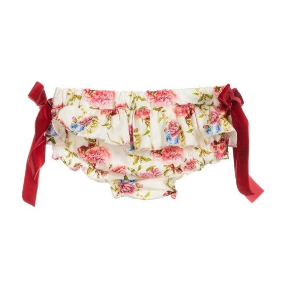 Bloomer fleurs noeuds velur bordeaux