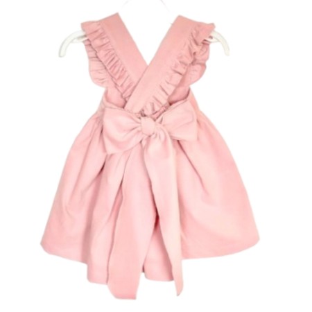 Pink velvet Pinafore Dress