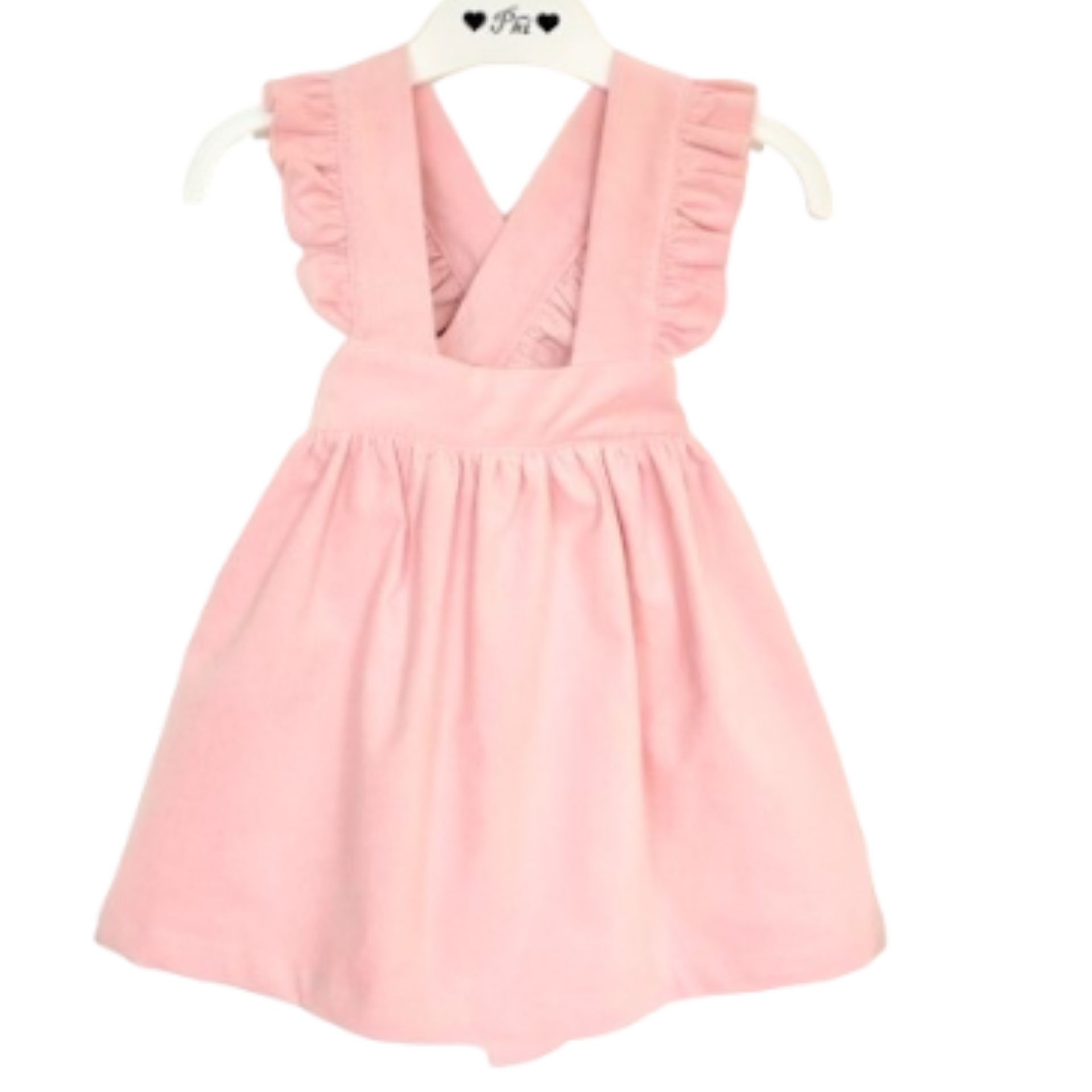 Pink velvet Pinafore Dress