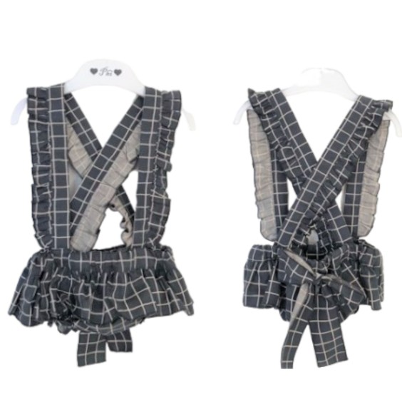 Grey Check bloomer with straps Grey Check bloomer with straps