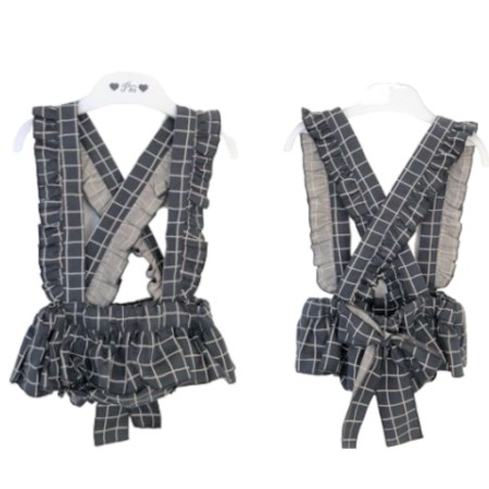 Grey Check bloomer with straps