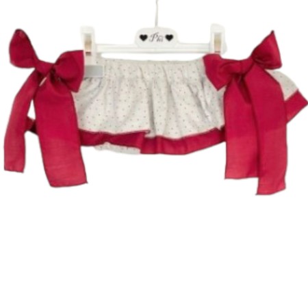 Grey Bloomer with bordeaux Bows