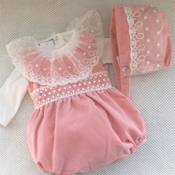 Barboteuse Velour Rose Barboteuse Velour Rose