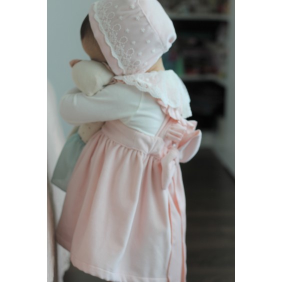 Pink velvet Pinafore Dress