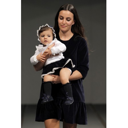 Tapa fraldas veludo navy com renda Tapa fraldas veludo navy com renda