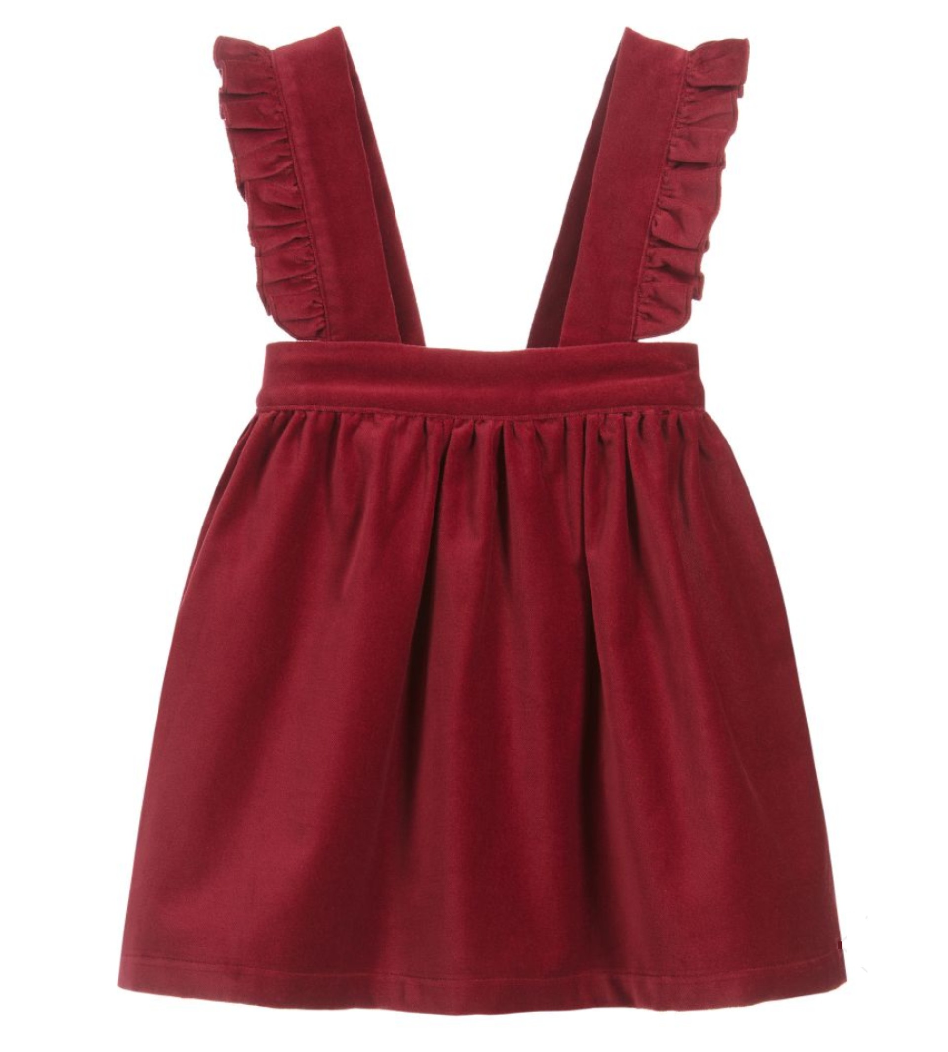 Bordeaux velvet Pinafore Dress