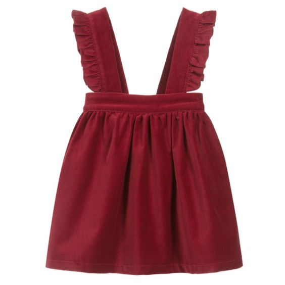 Bordeaux velvet Pinafore Dress