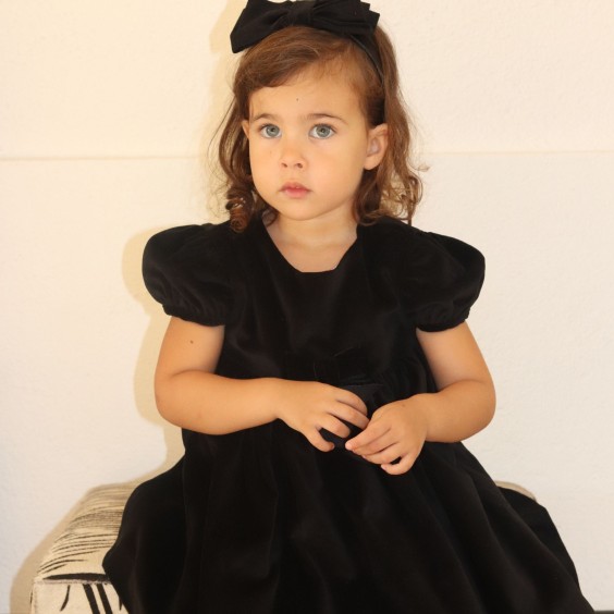 Robe classique en velours noir