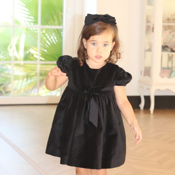 Robe classique en velours noir