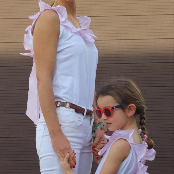 Pink stripe tie back t-shirt