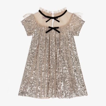 Silver Sequins Dress with tule