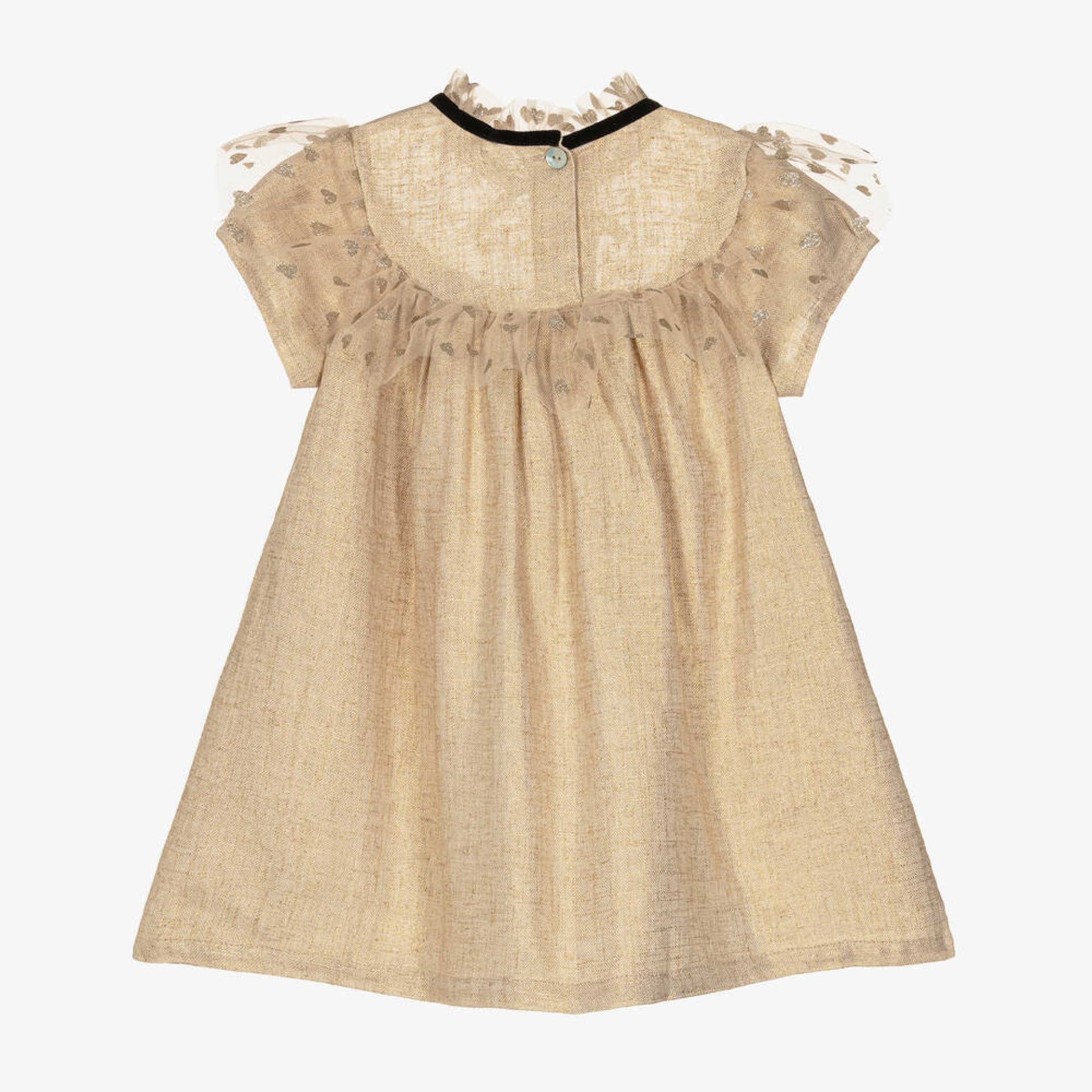 Vestido de linho dourado