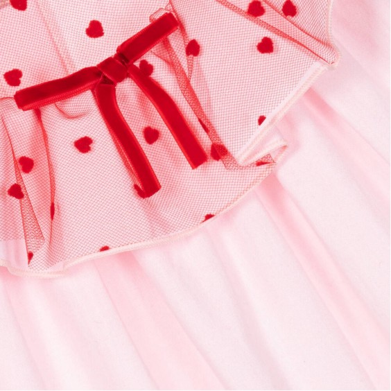 Pink Dress with red tule