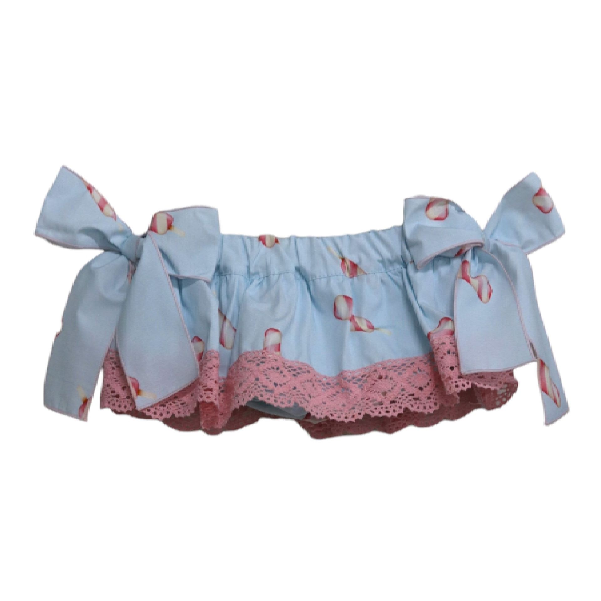 Ice-cream Bloomer with pink lace