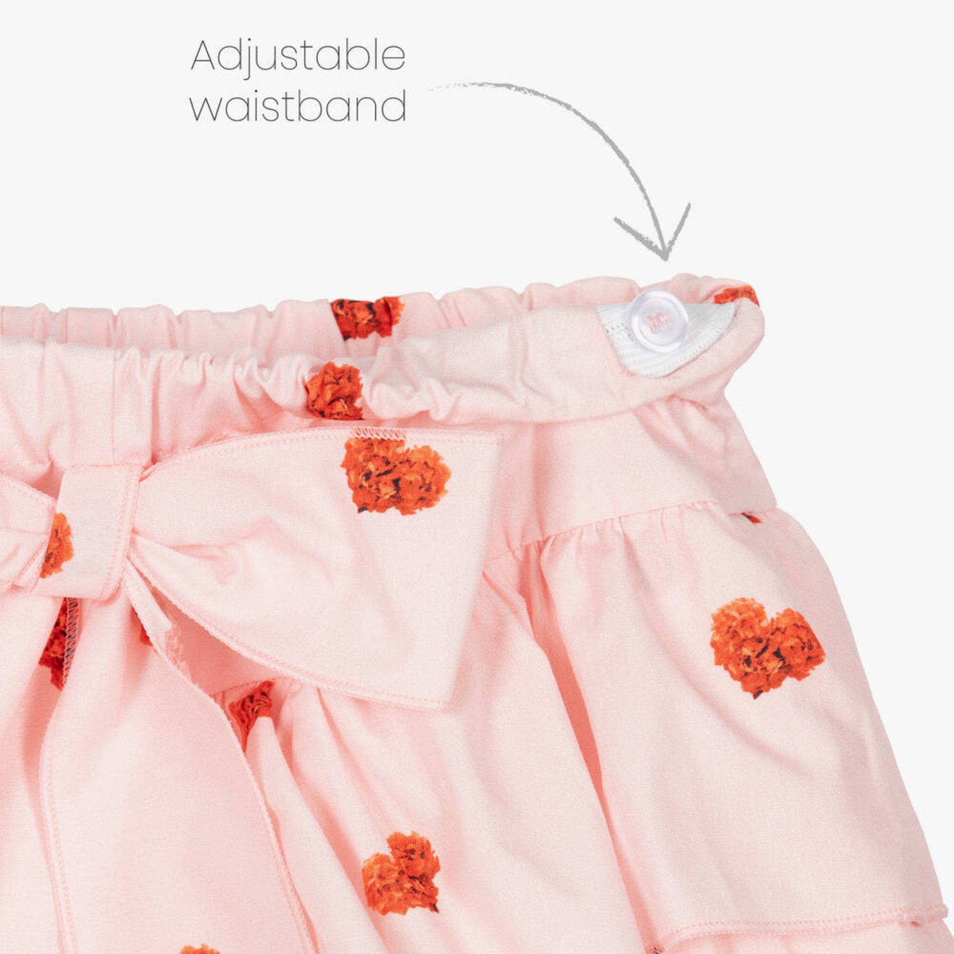 Saia calção corações de rosas