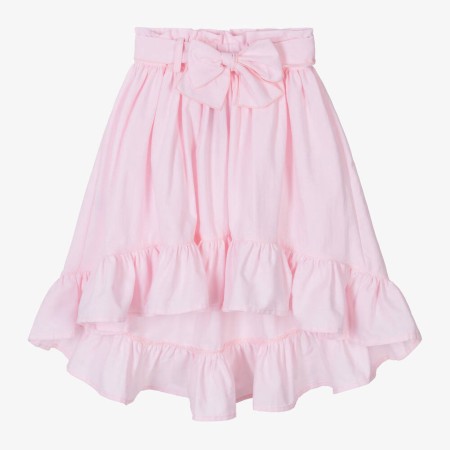 Pink Oxford Asymmetric Skirt