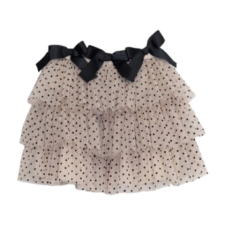 Beige Tulle Skirt with bows