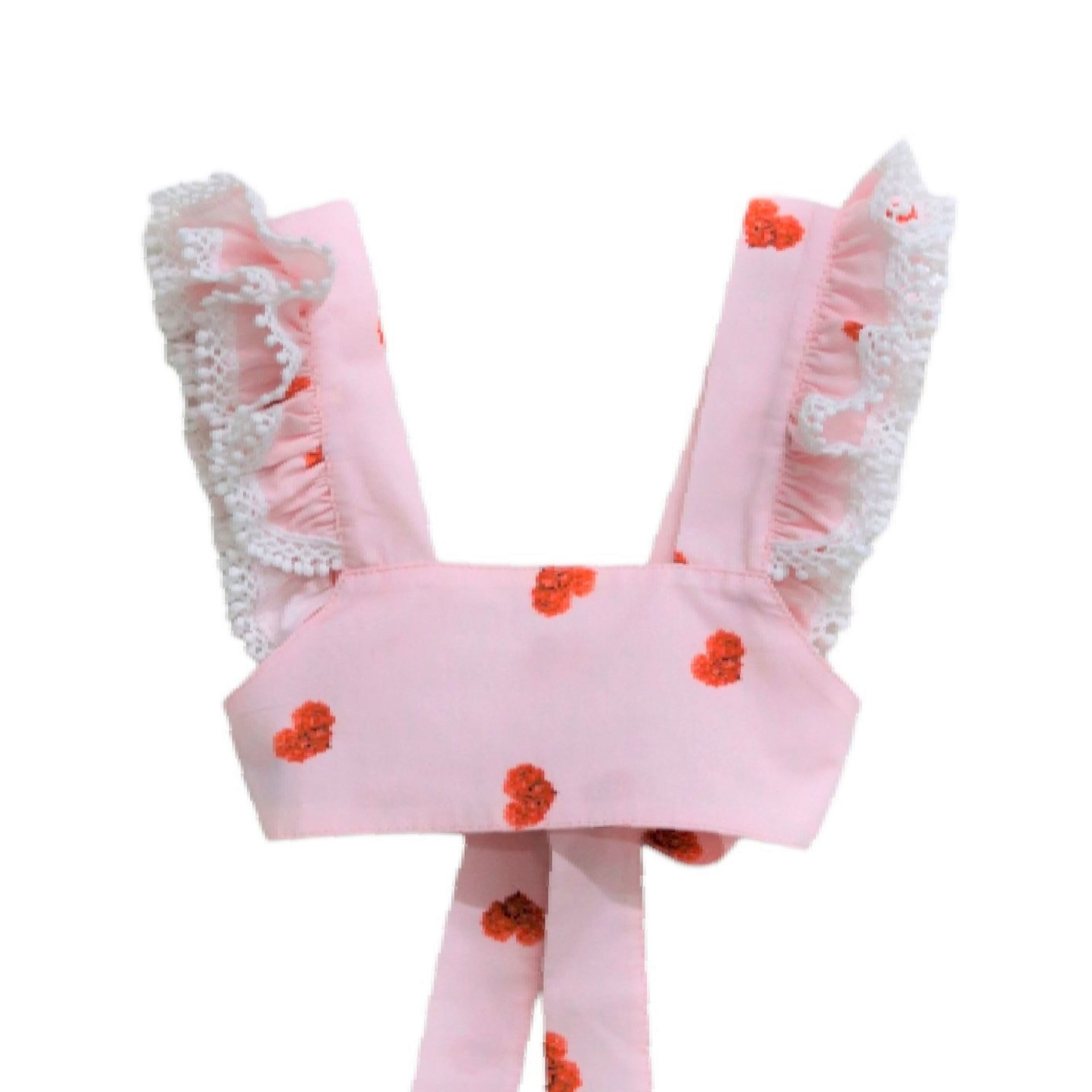 Top corações de rosas com renda