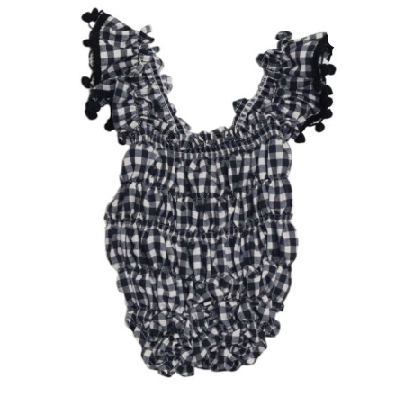 Black Vichy Cotton Swimsuit Black Vichy Cotton Swimsuit