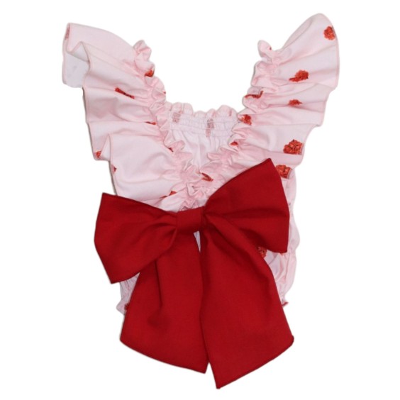 Heart Roses Bow Cotton Swimsuit